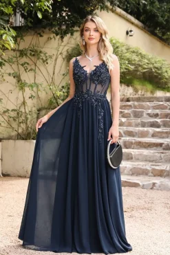 Robe de soirée longue fluide princesse