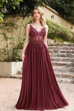 Robe de soirée longue fluide princesse