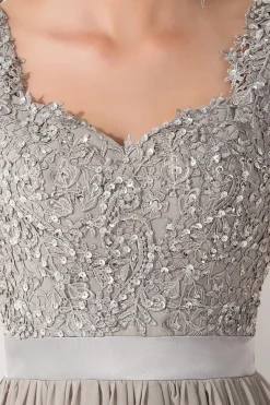 Robe de soirée longue haut en dentelle