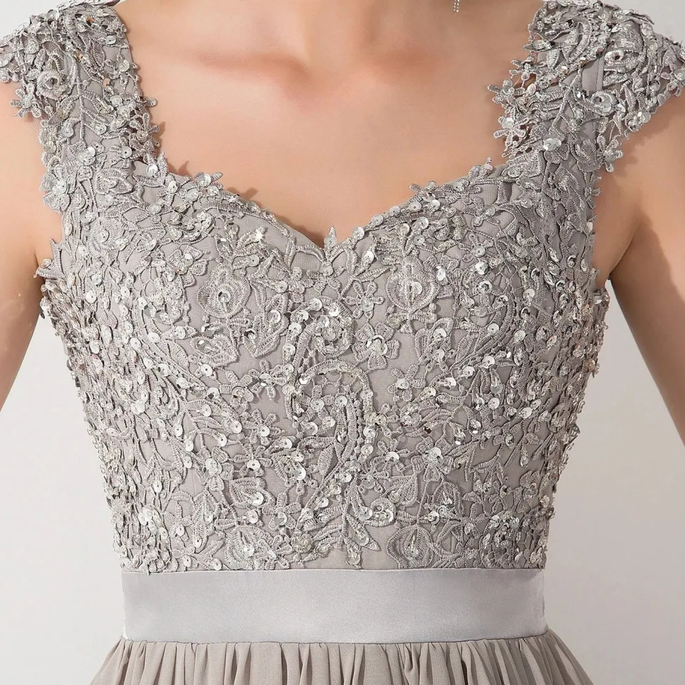 Robe de soirée longue haut en dentelle