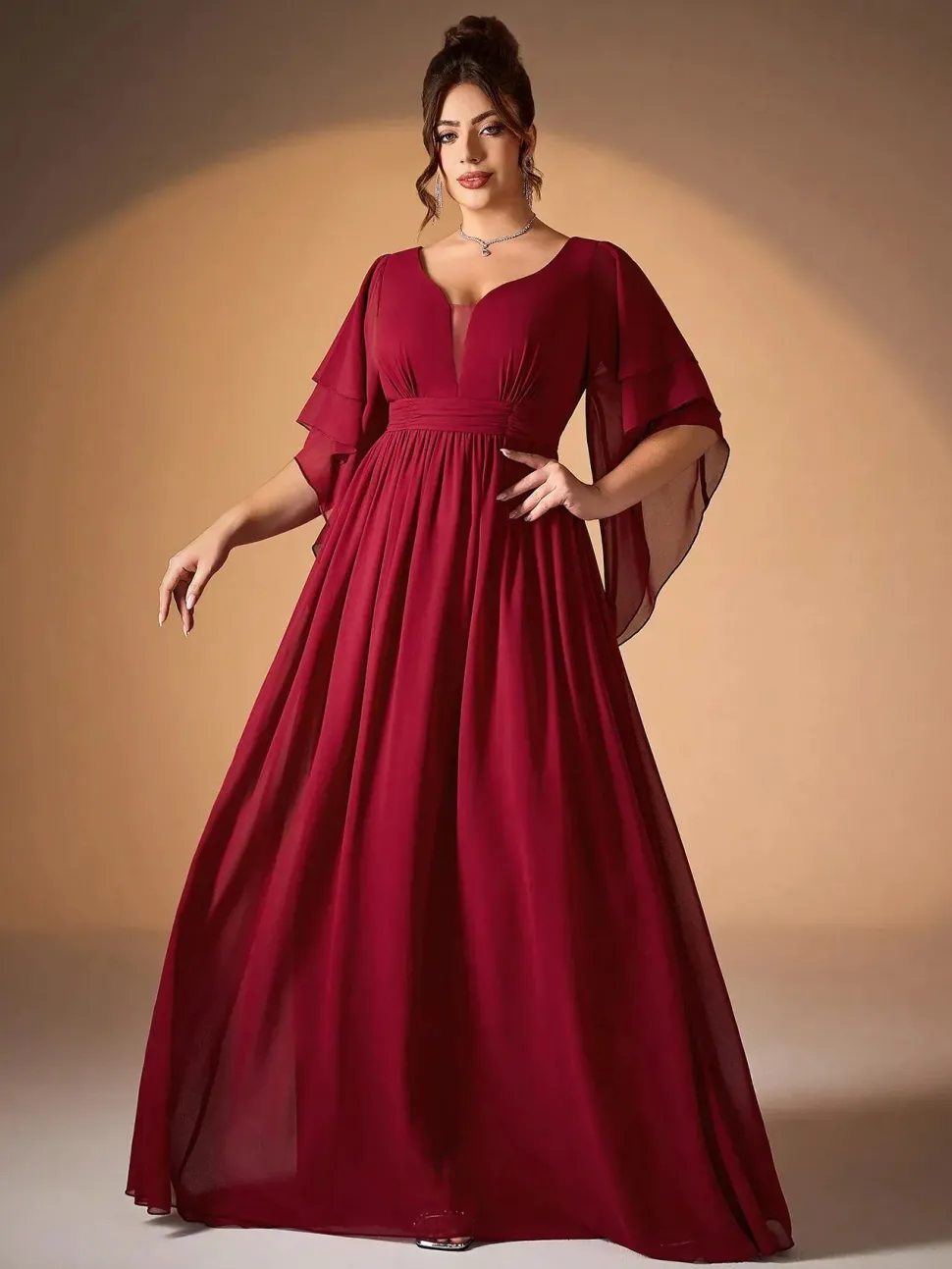 Robe de soirée longue rouge grande taille