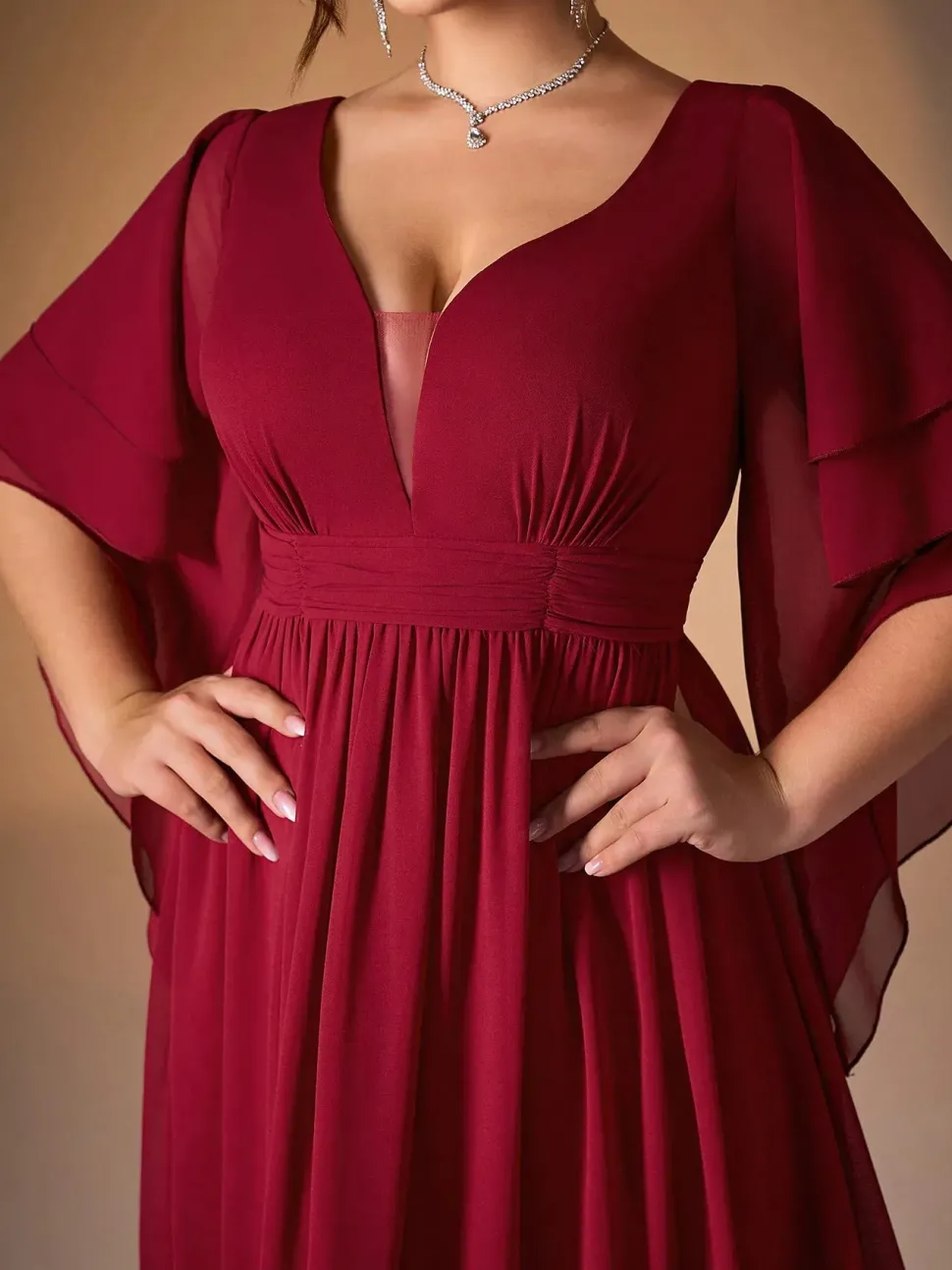 Robe de soirée longue rouge grande taille