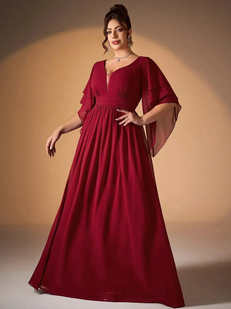 Robe de soirée longue rouge grande taille