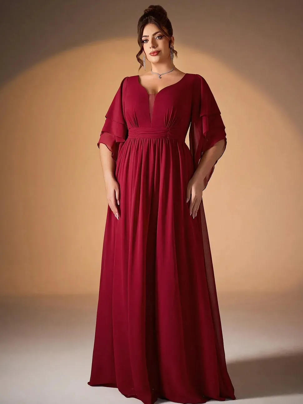 Robe de soirée longue rouge grande taille