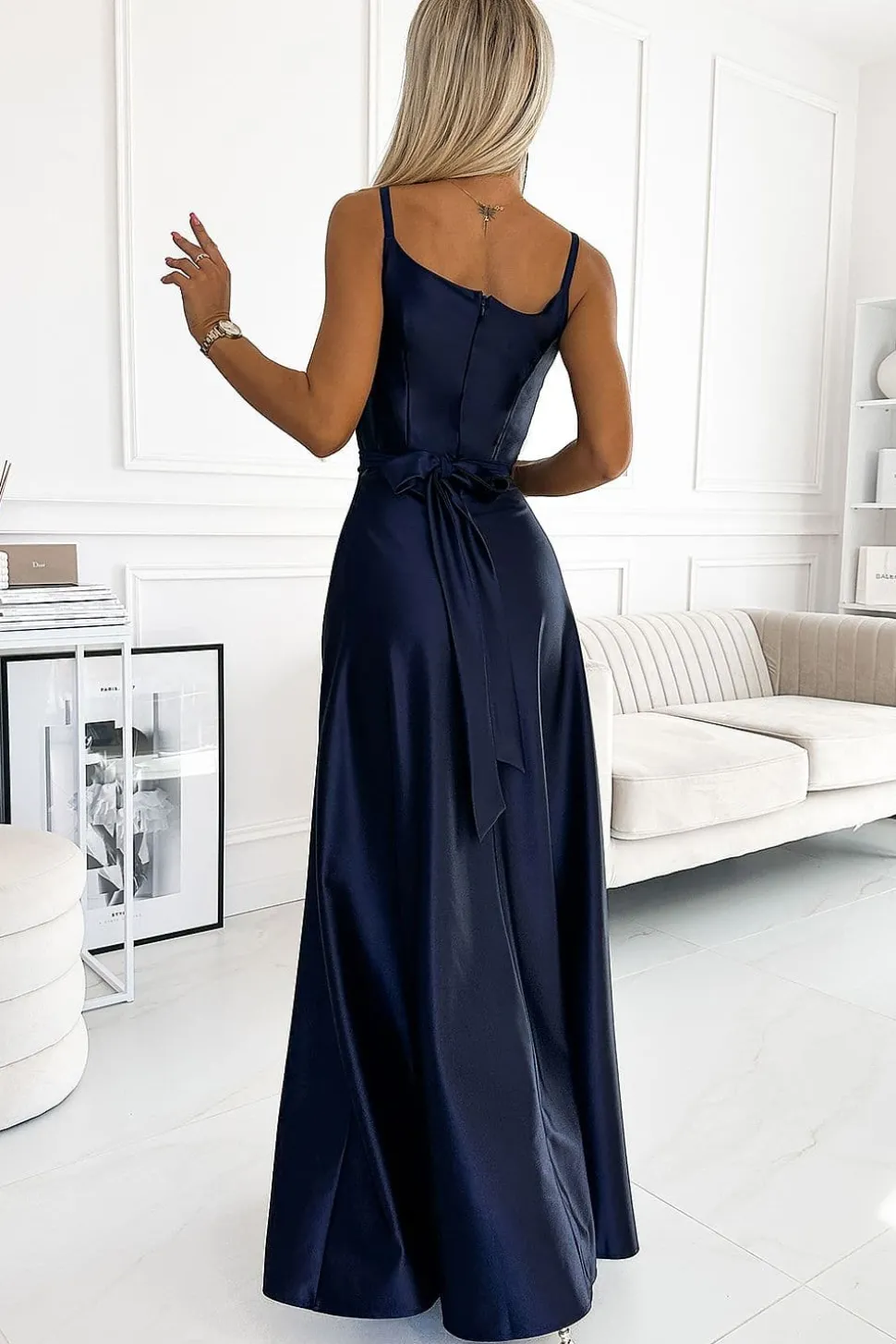 Robe de soirée longue satin