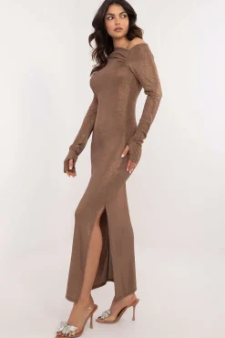 Robe de soirée longue sequin épaule dénudée