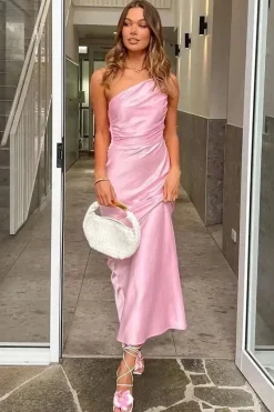 Robe de soirée longue une épaule dos nu