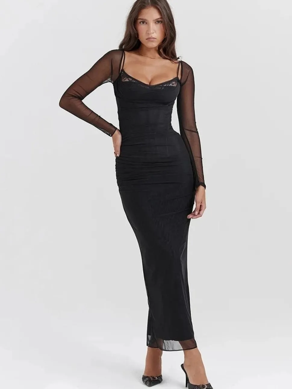 Robe de soirée manche longue