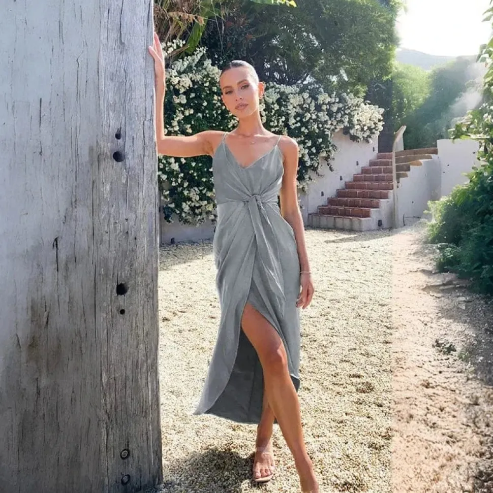 Robe de soirée mariage argentée