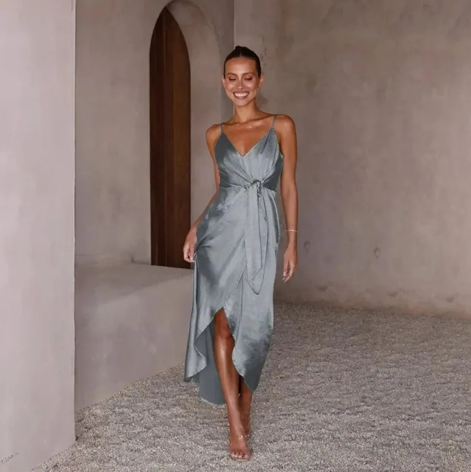 Robe de soirée mariage argentée