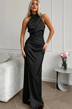 Robe de soirée mariage à col halter