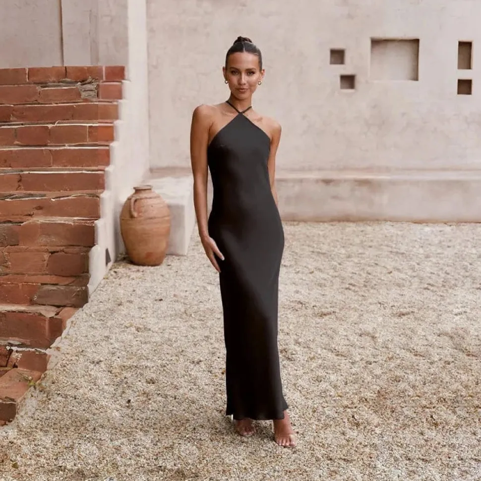 Robe de soirée mariage dos nu noire