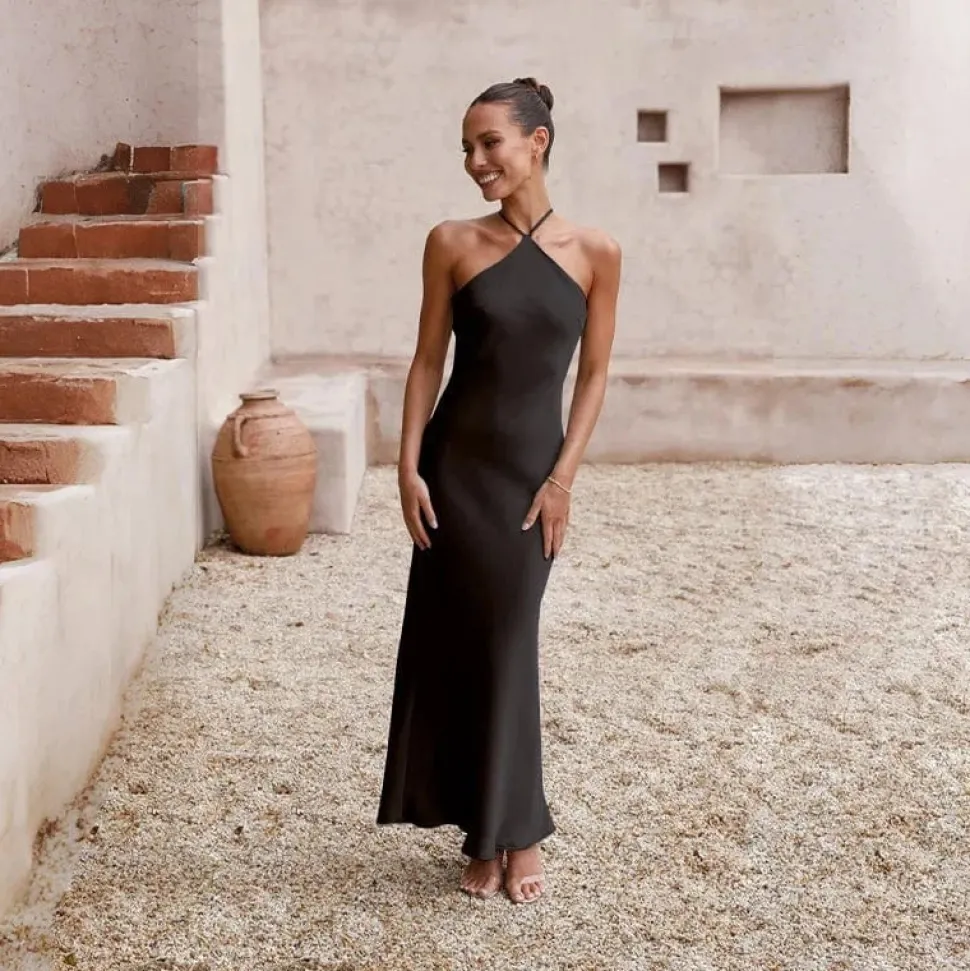 Robe de soirée mariage dos nu noire