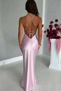 Robe de soirée mariage dos nu satin