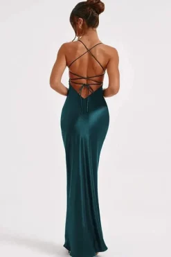 Robe de soirée mariage dos nu satin