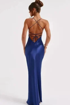 Robe de soirée mariage dos nu satin