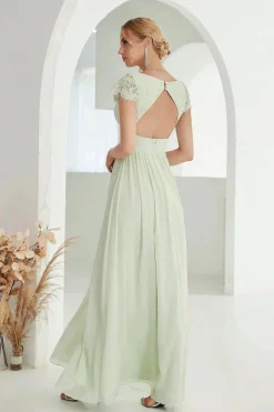 Robe de soirée mariage élégante verte