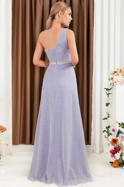 Robe de soirée mariage lilas avec ceinture