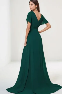 Robe de soirée mariage longue verte