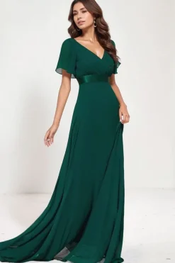 Robe de soirée mariage longue verte