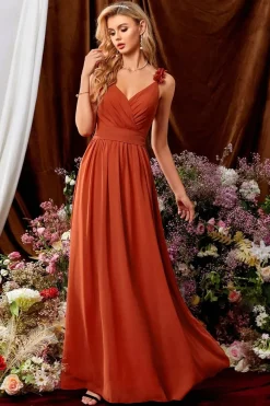 Robe de soirée mariage terracotta dos nu
