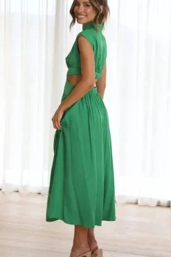 Robe de soirée midi fluide col halter