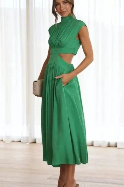 Robe de soirée midi fluide col halter
