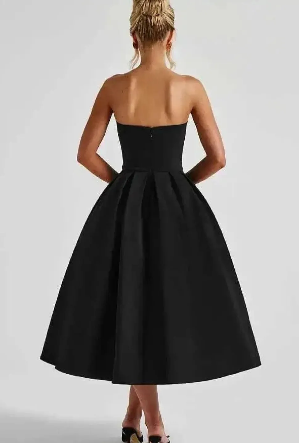 Robe de soirée midi évasée haut bustier