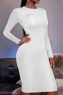 Robe de soirée moulante manches longues
