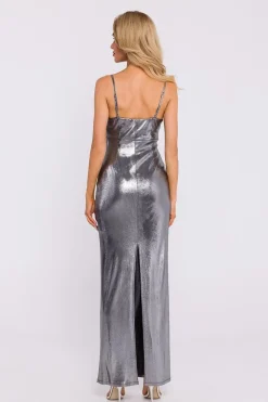 Robe de soirée métallique chic longue moulante