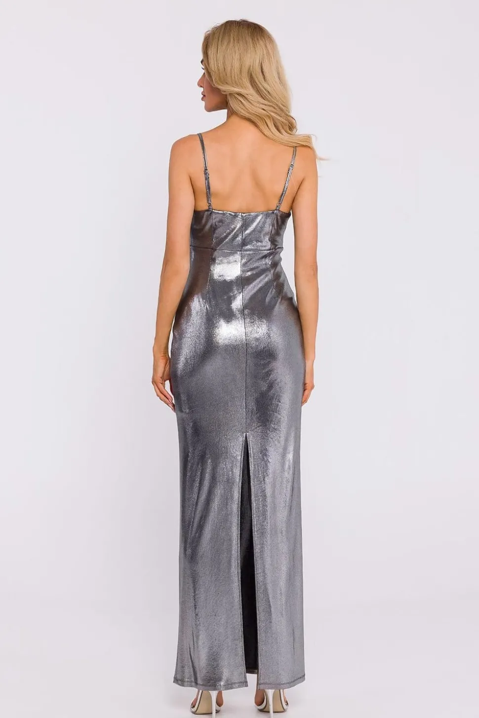 Robe de soirée métallique chic longue moulante