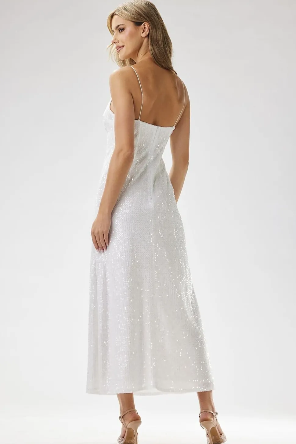 Robe de soirée paillette chic longue bretelles