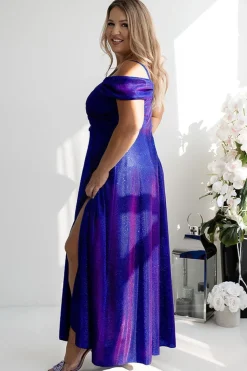 Robe de soirée paillette longue fendue