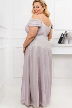 Robe de soirée paillette longue fendue