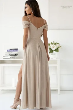 Robe de soirée paillette longue fendue