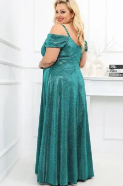 Robe de soirée paillette longue fendue