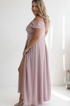 Robe de soirée paillette longue fendue