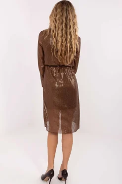 Robe de soirée paillette marron