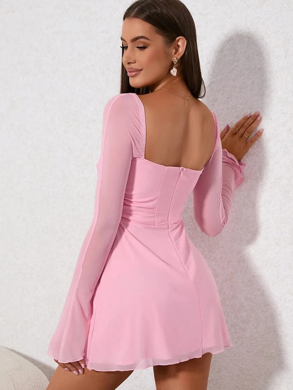 Robe de soirée rose sexy
