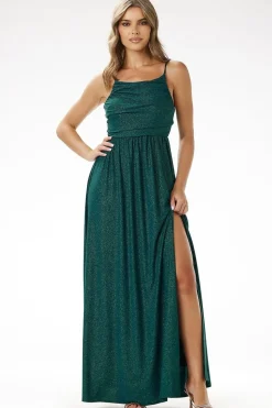 Robe de soirée sequin longue fendue