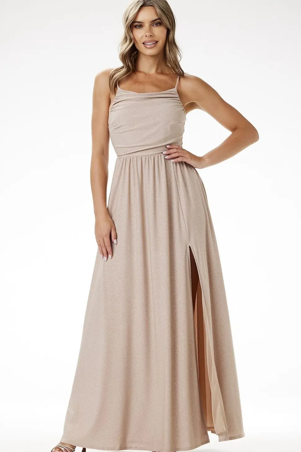 Robe de soirée sequin longue fendue