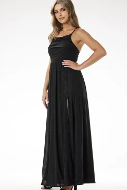 Robe de soirée sequin longue fendue