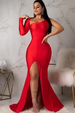 Robe de soirée sexy fendue moulante