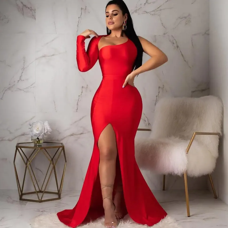 Robe de soirée sexy fendue moulante