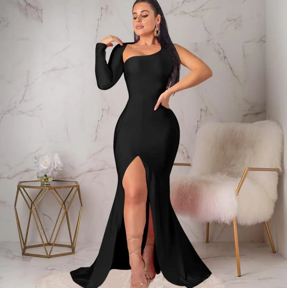 Robe de soirée sexy fendue moulante