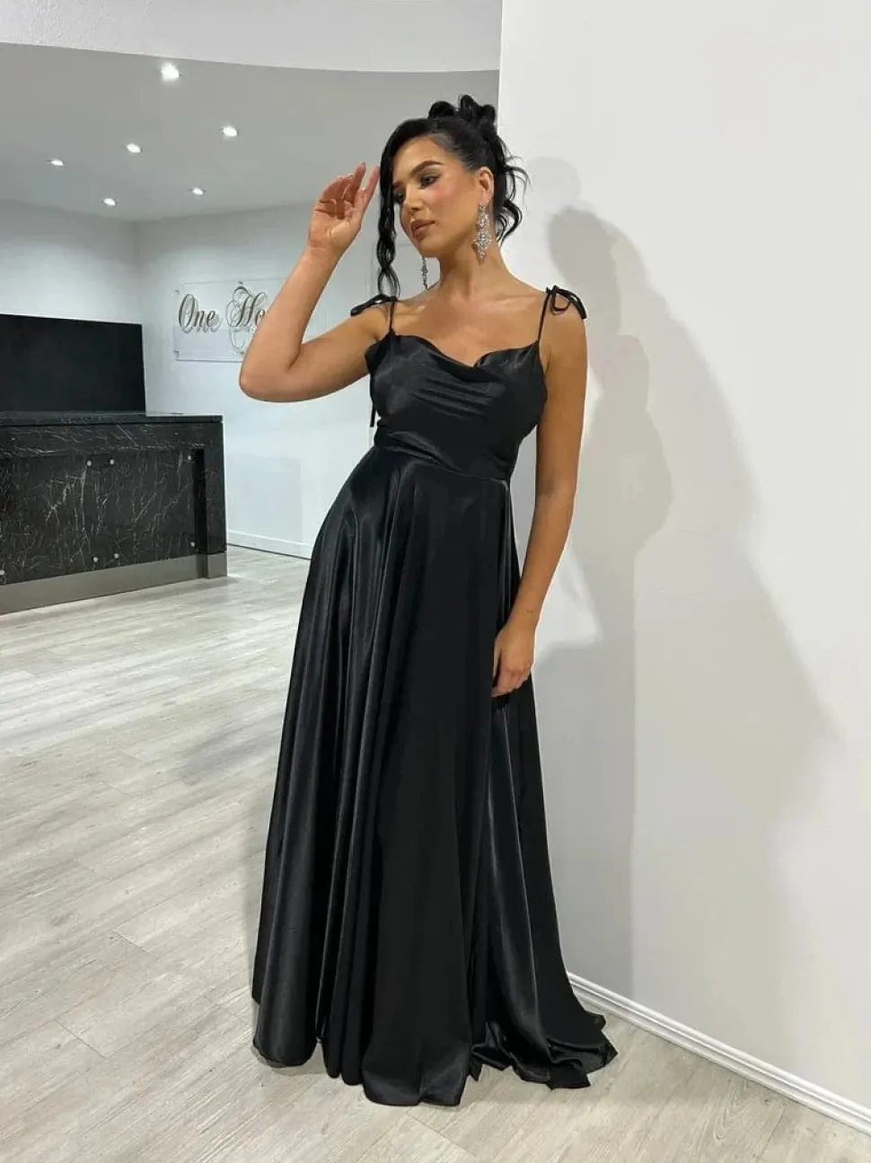 Robe de soirée sexy longue fendue satin