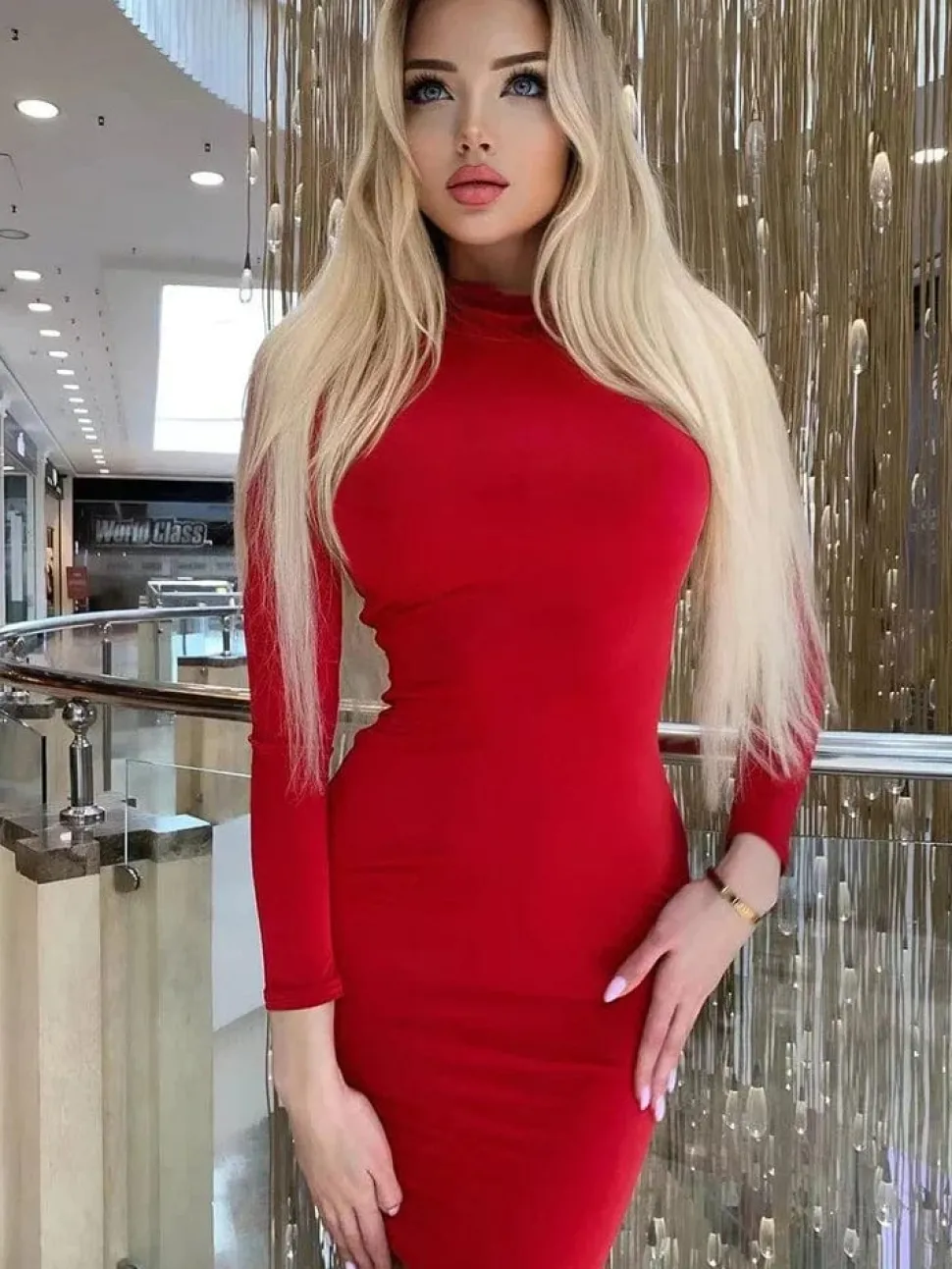 Robe de soirée sexy manche longue moulante
