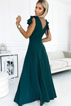Robe de soirée verte longue chic