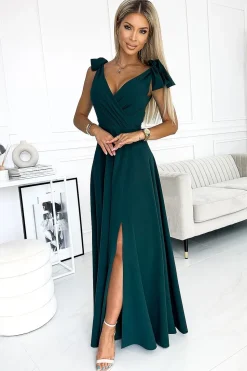 Robe de soirée verte longue chic