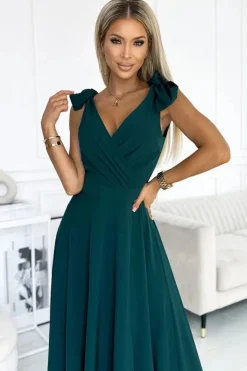 Robe de soirée verte longue chic
